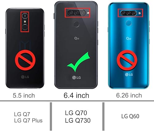 Miniatura 2 de Osophter Funda para LG Q70, LG Q730 Funda de absorción de golpes flexible de goma TPU de cuerpo completo para LG Q70Q730 (negro)