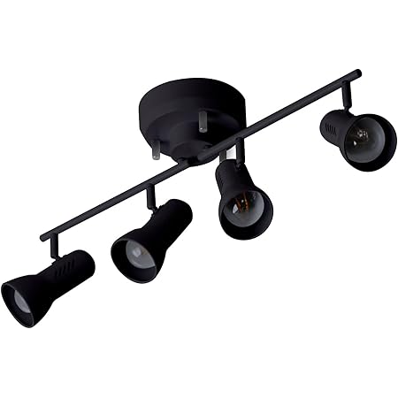 Amazon Air Corno エアコルノ 010 シーリングライト スポット 4灯 マット艶消し スタンダード E26 60w ブラック エアコルノ ａｉｒ ｃｏｒｎｏ シーリングライト