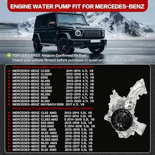Engine Water Pump for Mercedes-Benz E550, S550,ML550,GL550,SL550 2011-2020 by DWLDMLWC - Used condition - Image 2