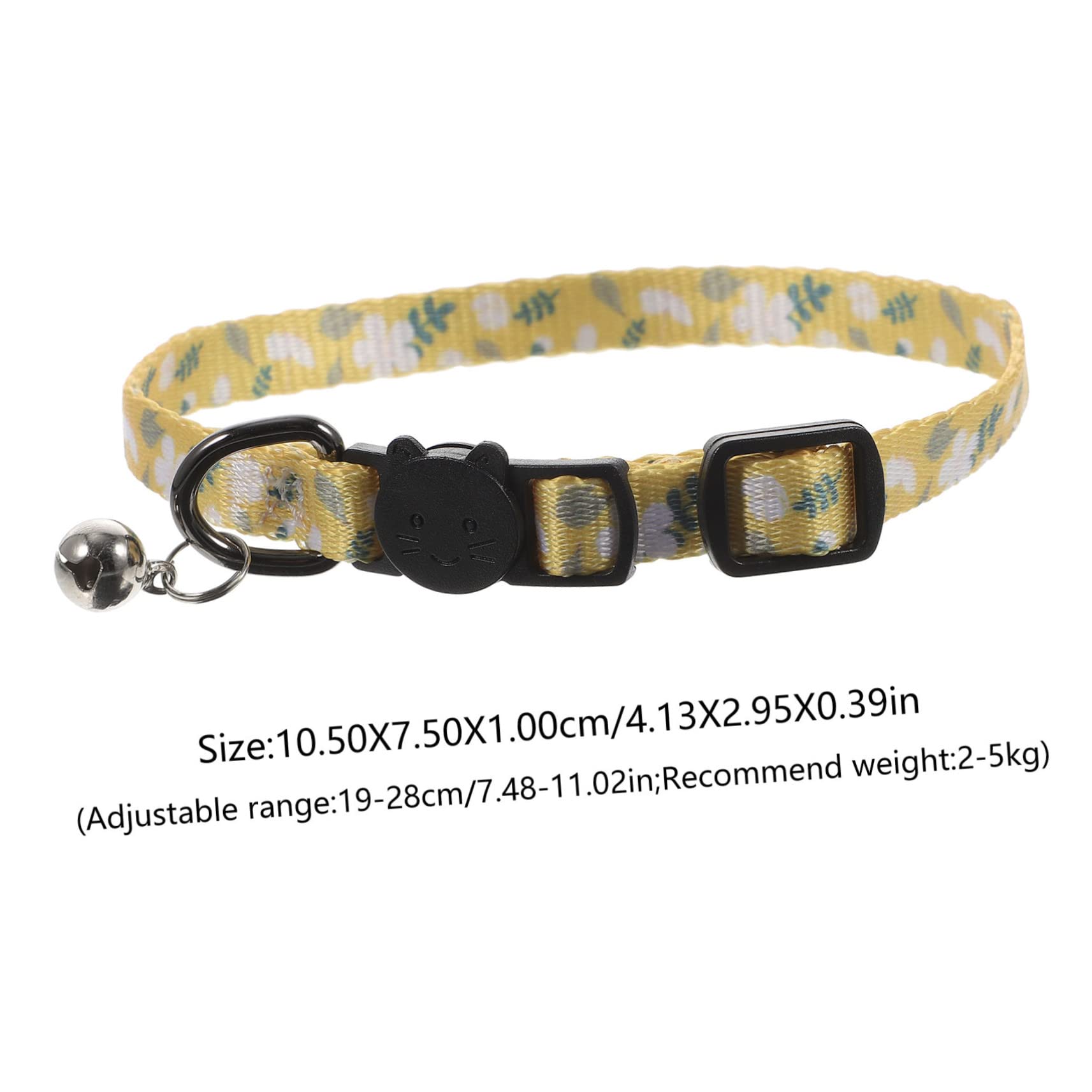 VANZACK 10pièces Collier De Chat Imprimé avec Cloche pour Chats Filles Collier Détachable Réglable Et Confortable Accessoire Festif pour Animaux De Compagnie Fleurs