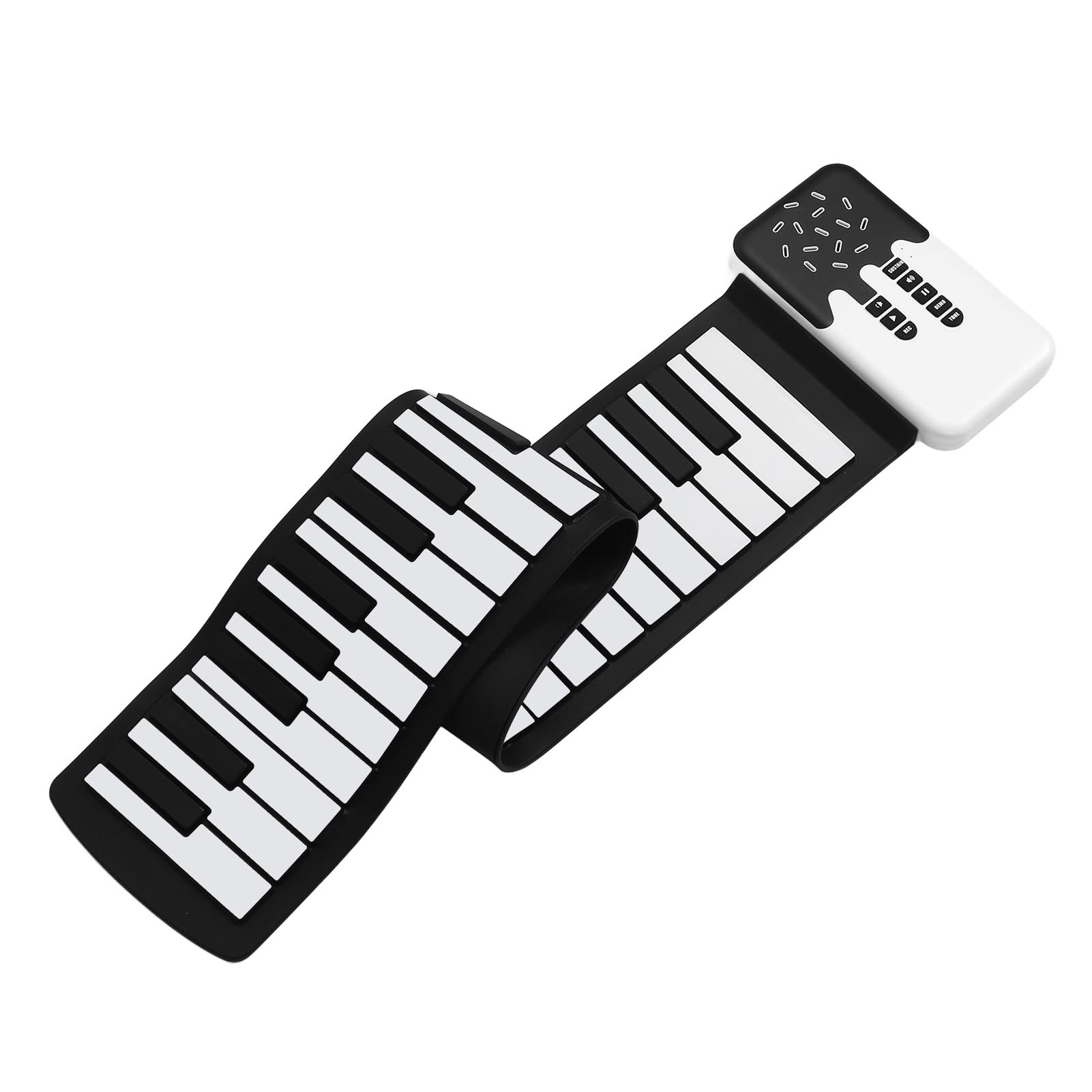 Rollpiano mit 49 Tasten, Wasserdichte, Faltbare Elektronische Tastatur aus Silikon, Tragbares Musikinstrument mit Integriertem Lautsprecher und 8 Tönen, Ideal für Anfänger und Reisen