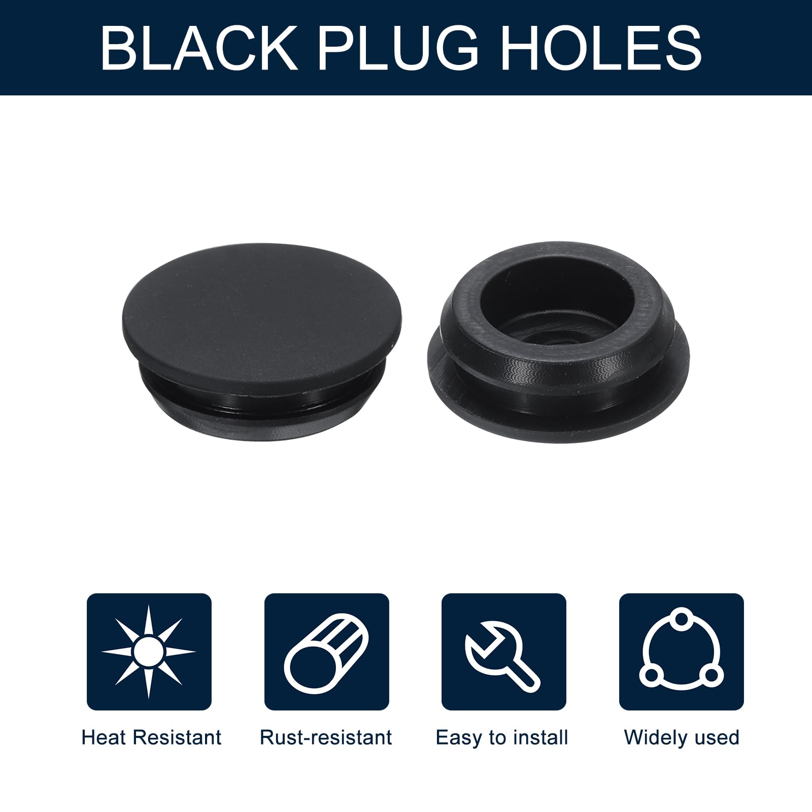 QUARKZMAN 10er-Set Lochstopfen 23 Mm – Silikon, Wasserdicht, Für 20 Mm Löcher, Schwarz, Vielseitig Als Verschlussstopfen
