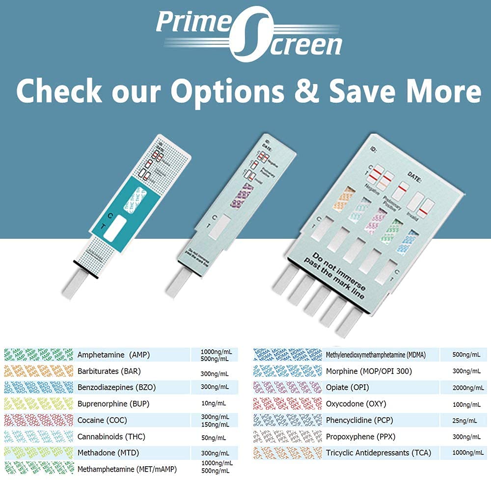 Prime Screen THC Single Panel Urine Test Kit Individually Wrapped