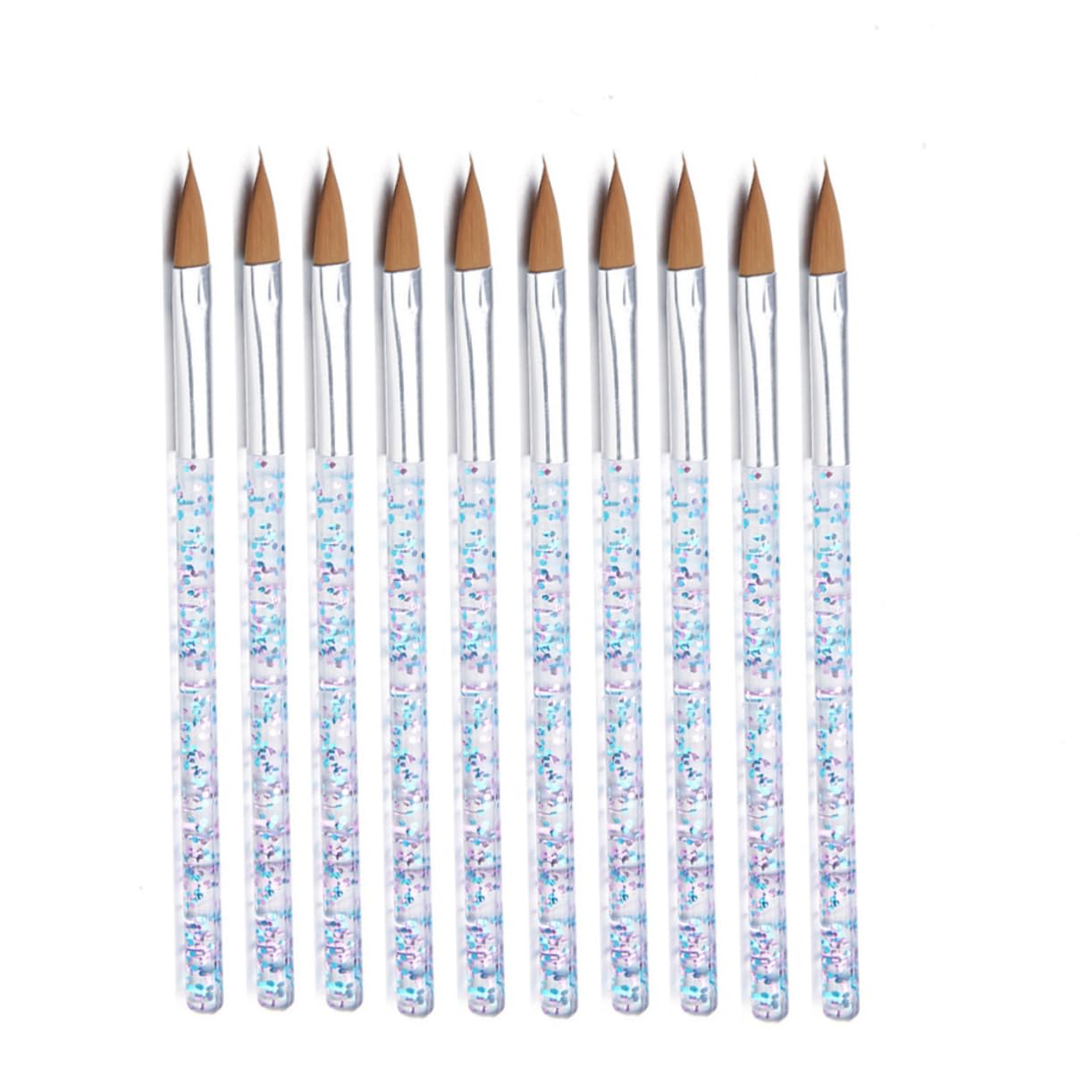 MUCKLILY 10Pcs Nail Liner Brush Professional Nail Art Painting Tools for Home and Salon Use Fine Workmanship for Creative Nail Designs present for Nail Art Enthusiasts