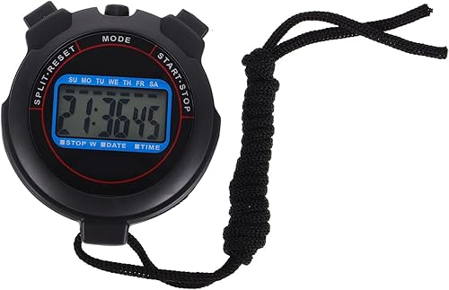 GALPADA Cronómetro digital con pantalla grande, funcionamiento silencioso, temporizador portátil de mano para natación, entrenamiento, correr,
