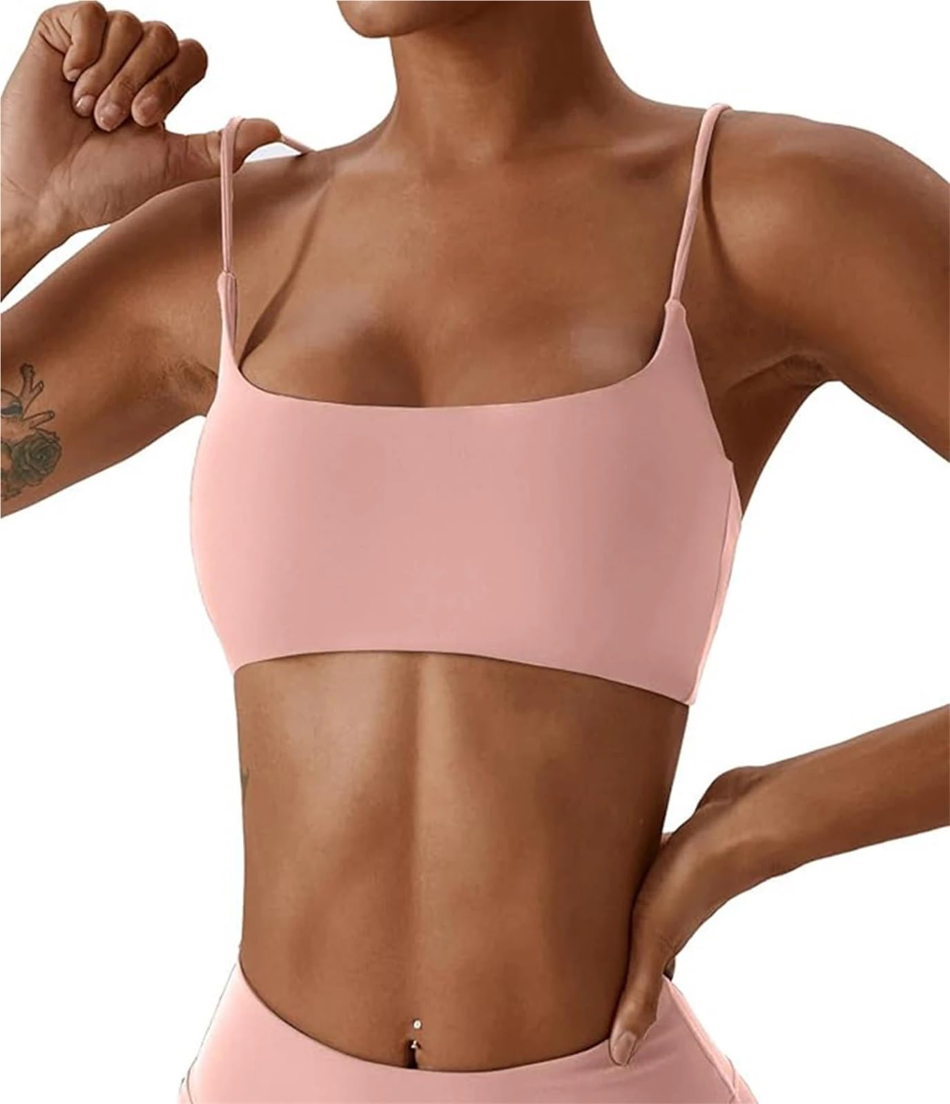 Biustonosze sportowe do treningu, Nylonowy biustonosz sportowy z miękkim tyłem i krzyżem do jogi Fitness Running Top wielokolorowy, wiele rozmiarów