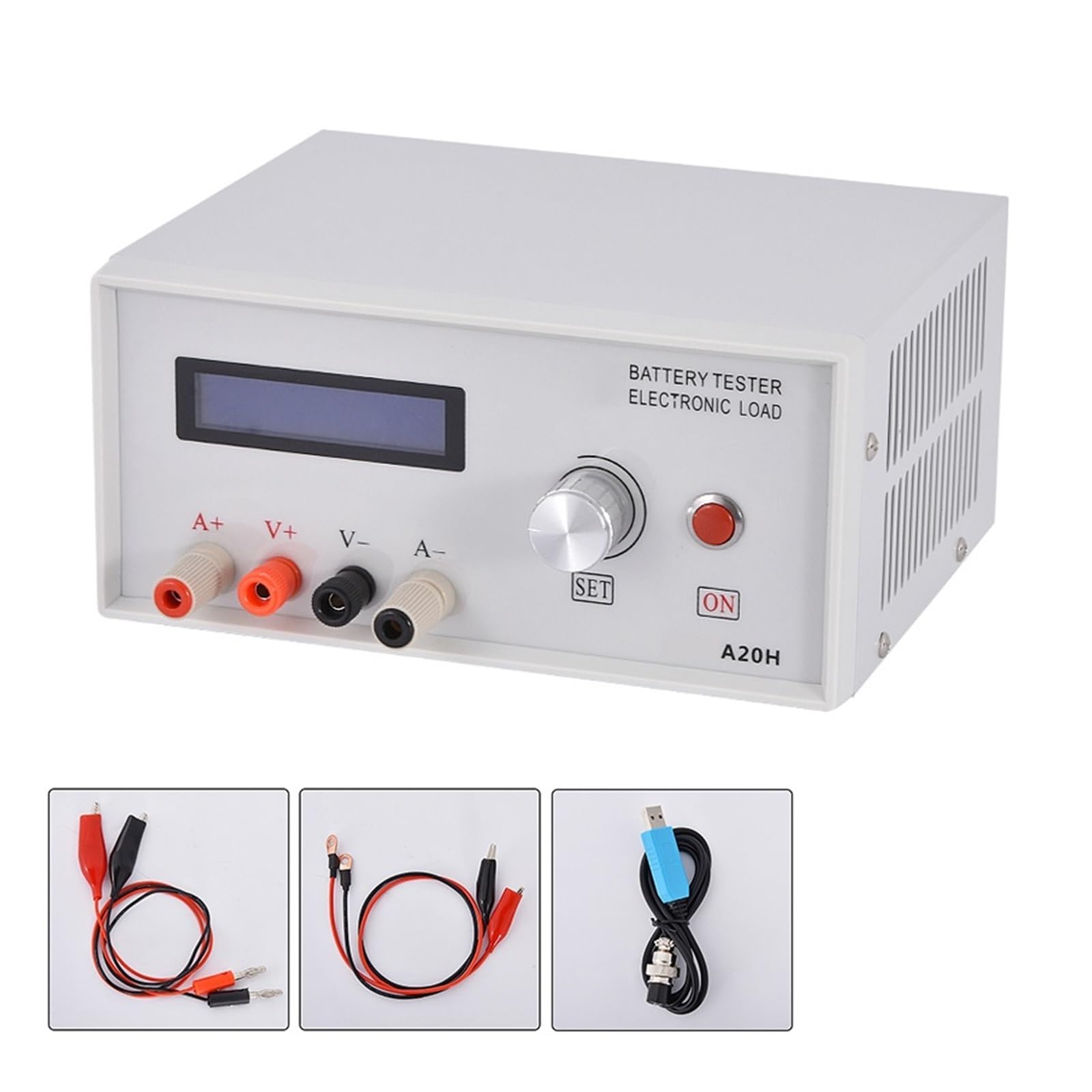 A20H Elektroniczny tester pojemności akumulatora Test zasilania rozładowania Miernik 200 W Wszechstronne zastosowania