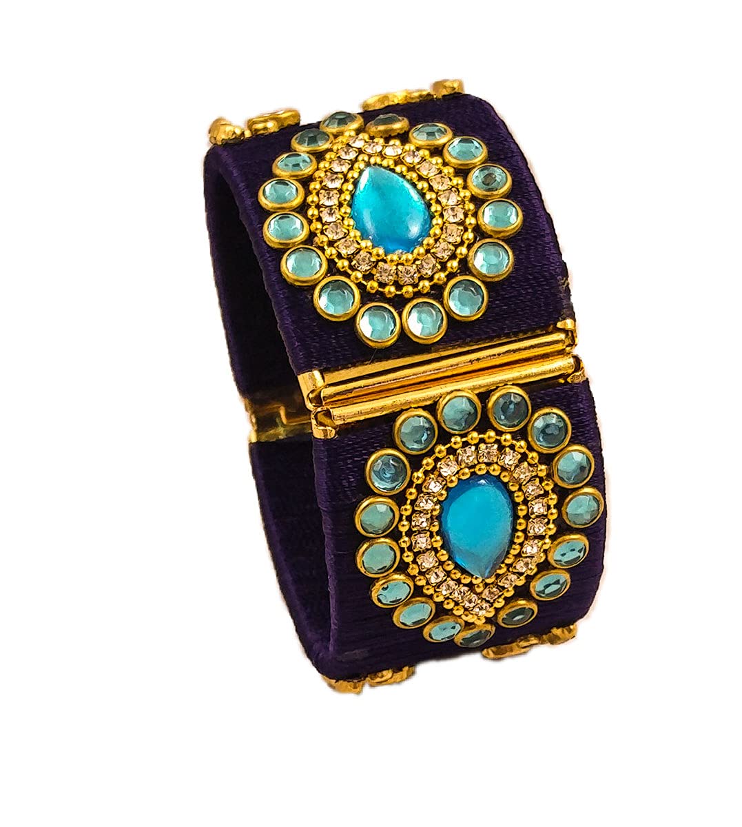 Yaalz Silk Thread Open Close Bracelet Kada Bangles With Kundan Stone Work For Festival/Casual Wear For Women Girls Kids In Multiple Colors (B094Y52G2F) Amazon Price History, Amazon Price Tracker