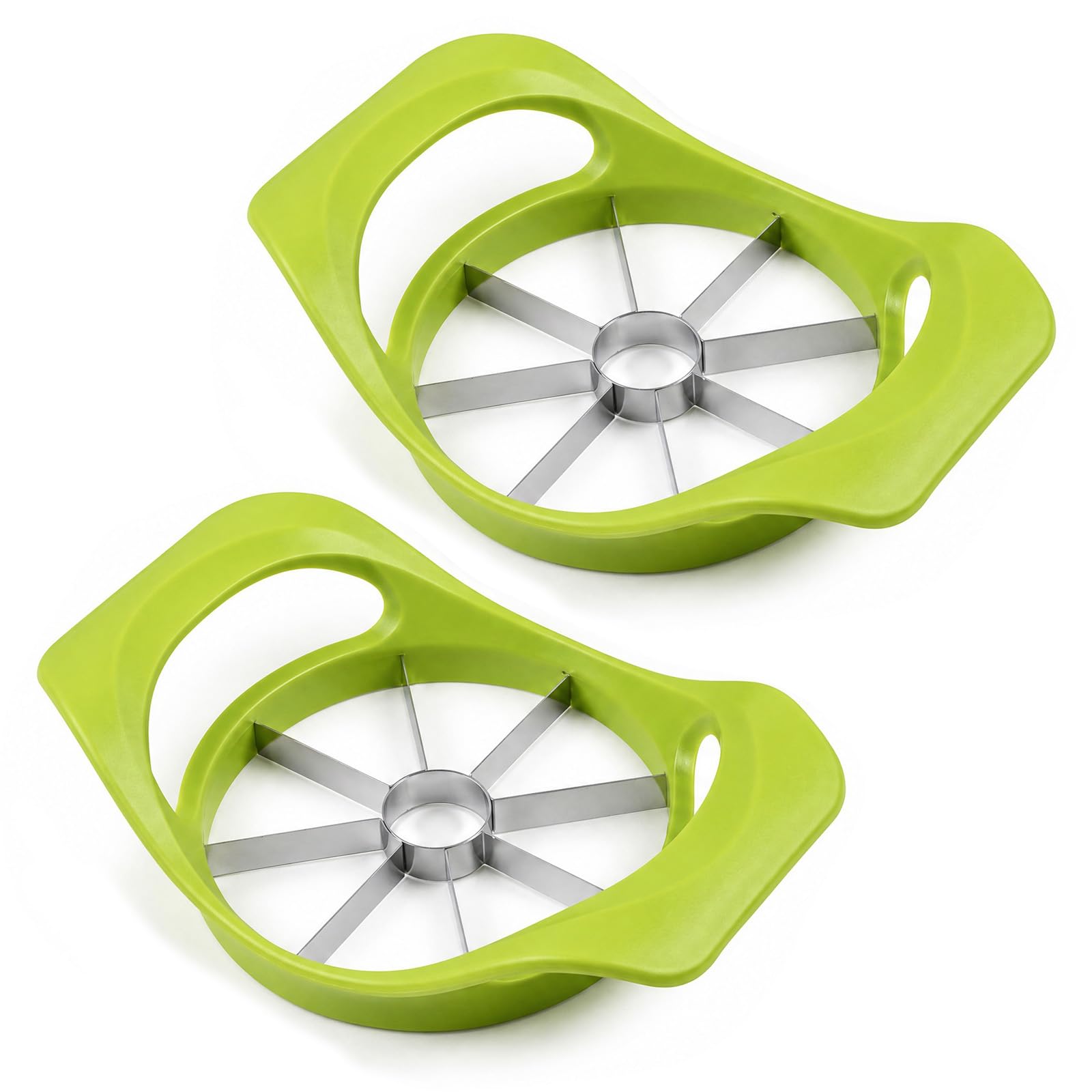 2-Pack Apple Slicer and Corer, Premium Stainless Steel Fruit Cutter with 8 Sharp Blades, Ergonomic Non-Slip Handle Apple Wedger Divider for Apples, Pears and Potatoes