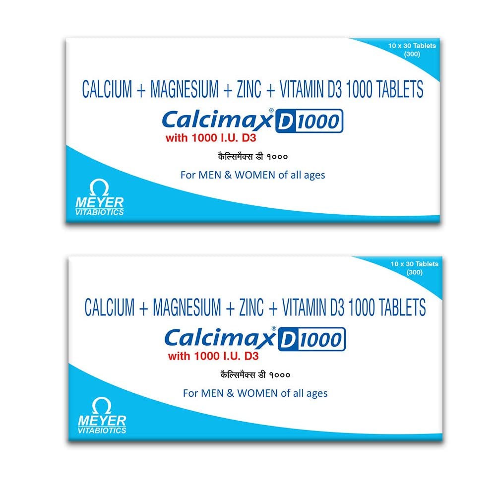 Buy Cal-cimax D 1000mg Tablet (Pack of 2) Online at Low Prices in India ...