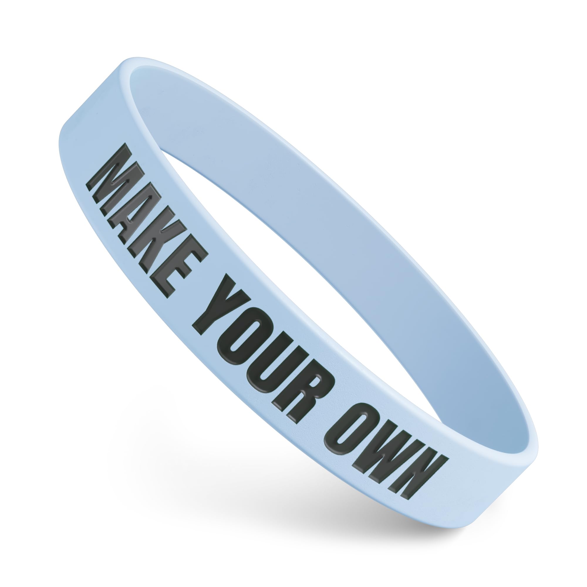 Custom Wristbands For Events, Fundraisers & Promotions | Add Text, Icons, & Logos | Bulk Rubber Bracelets | Classic 1/2” | 100% Silicone