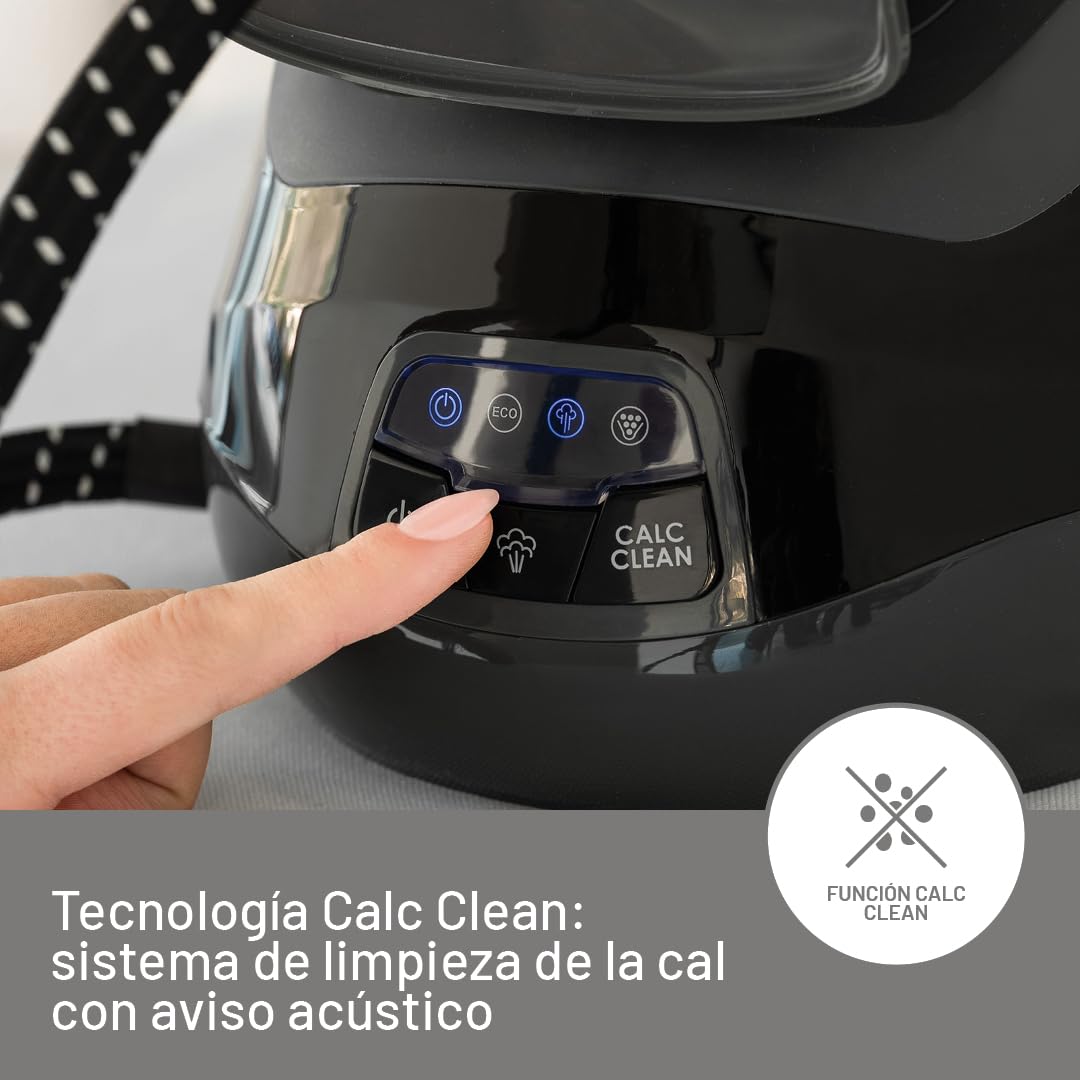 Imetec Energy Vapor Plancha con Generador de Vapor, Bomba de 6,5 BAR, 400 g de Vapor, 2400 W, Suela Fluid Ceramic, Bloqueo de la Plancha, Apagado Automático, Dispositivo de Limpieza, Tecnología ECO
