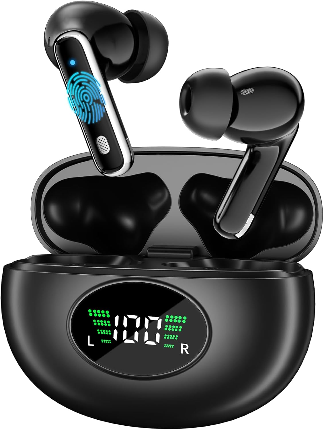 Ai Language Translation Earbuds, in-Ear 3-in-1 Translation Earbuds, Real Time 2-Way Earbuds, Sound Quality Long Battery Life, Great for Travel Business Black (Black)