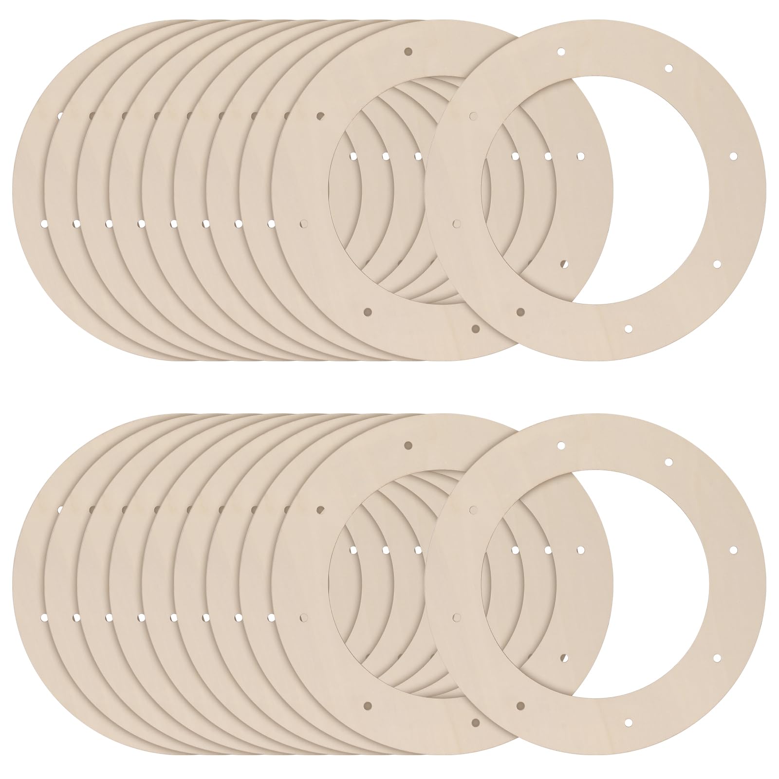 Couronnes en bois de 30,5 cm de qualité supérieure pour décorations artisanales, 20x