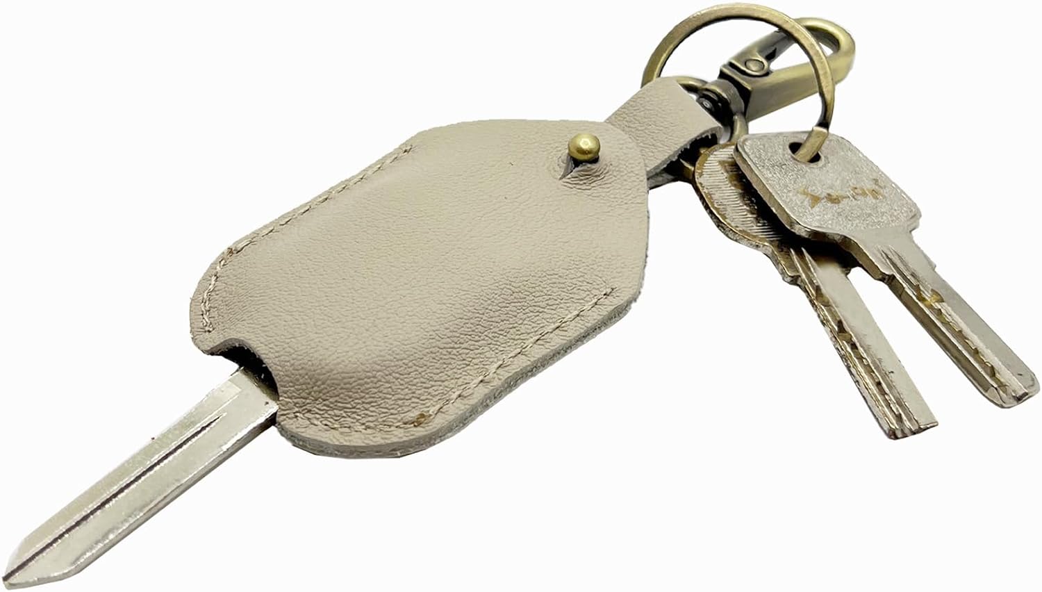 Handmade Genuine Leather Car Key Sleeve for Broken Key,Car Key Loop Replacment,Fod Protector Cover for Men or Women