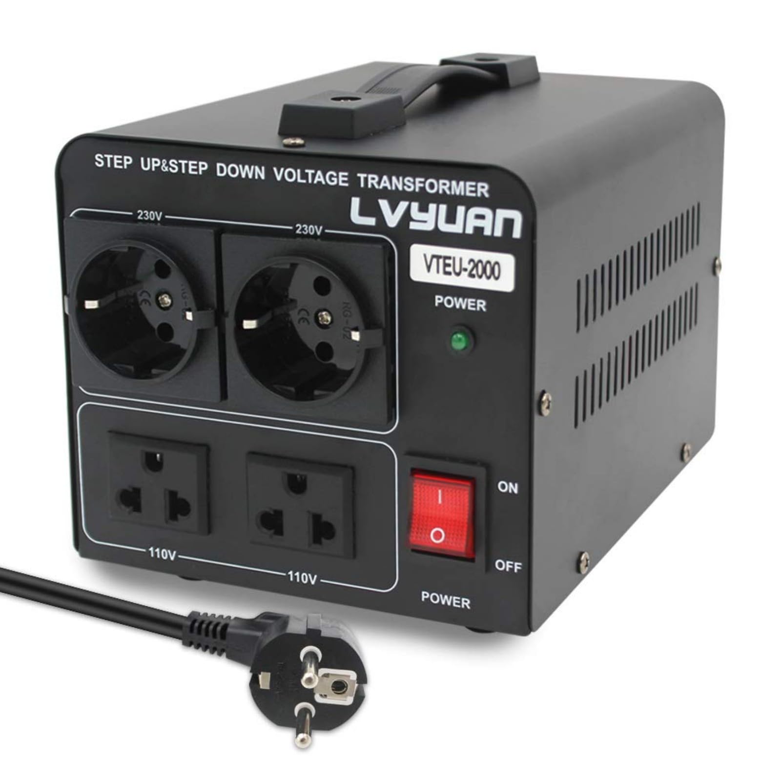 Transformador de núcleo toroidal de 2000 VA 110 V, 2000 W, entrada: 110 V o 220 V/salida: 110 V y 220 V – Cantonape 2000 W