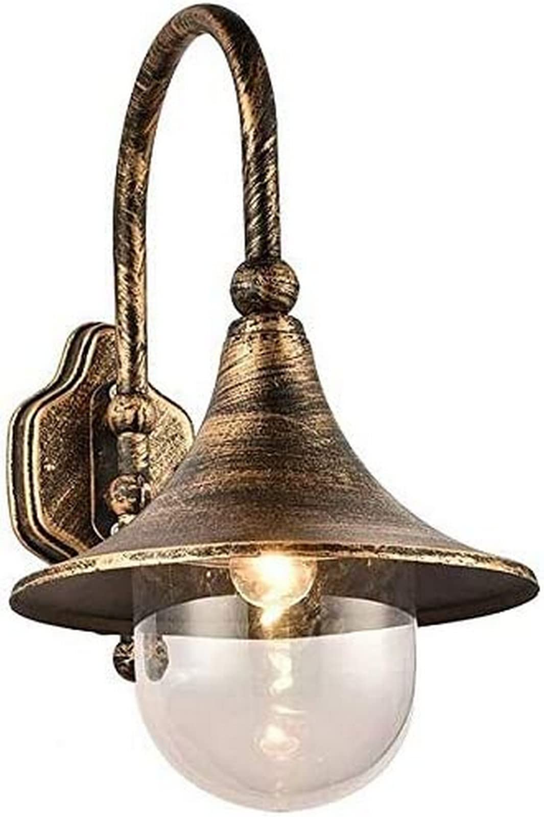 Applique murale extérieure de jardin vintage lanterne industrielle bronze E27 pour villa