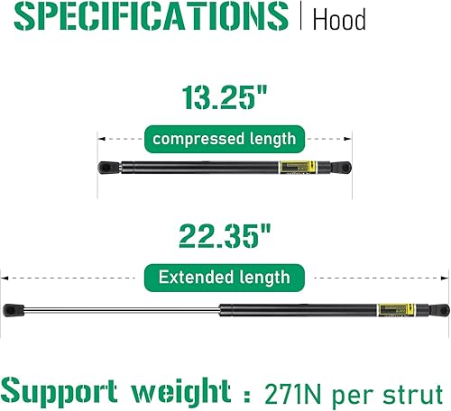 Miniatura 2 de 6485 Soporte de elevación de capó amortiguadores para Jeep Grand Cherokee 2011-2018, cantidad 2