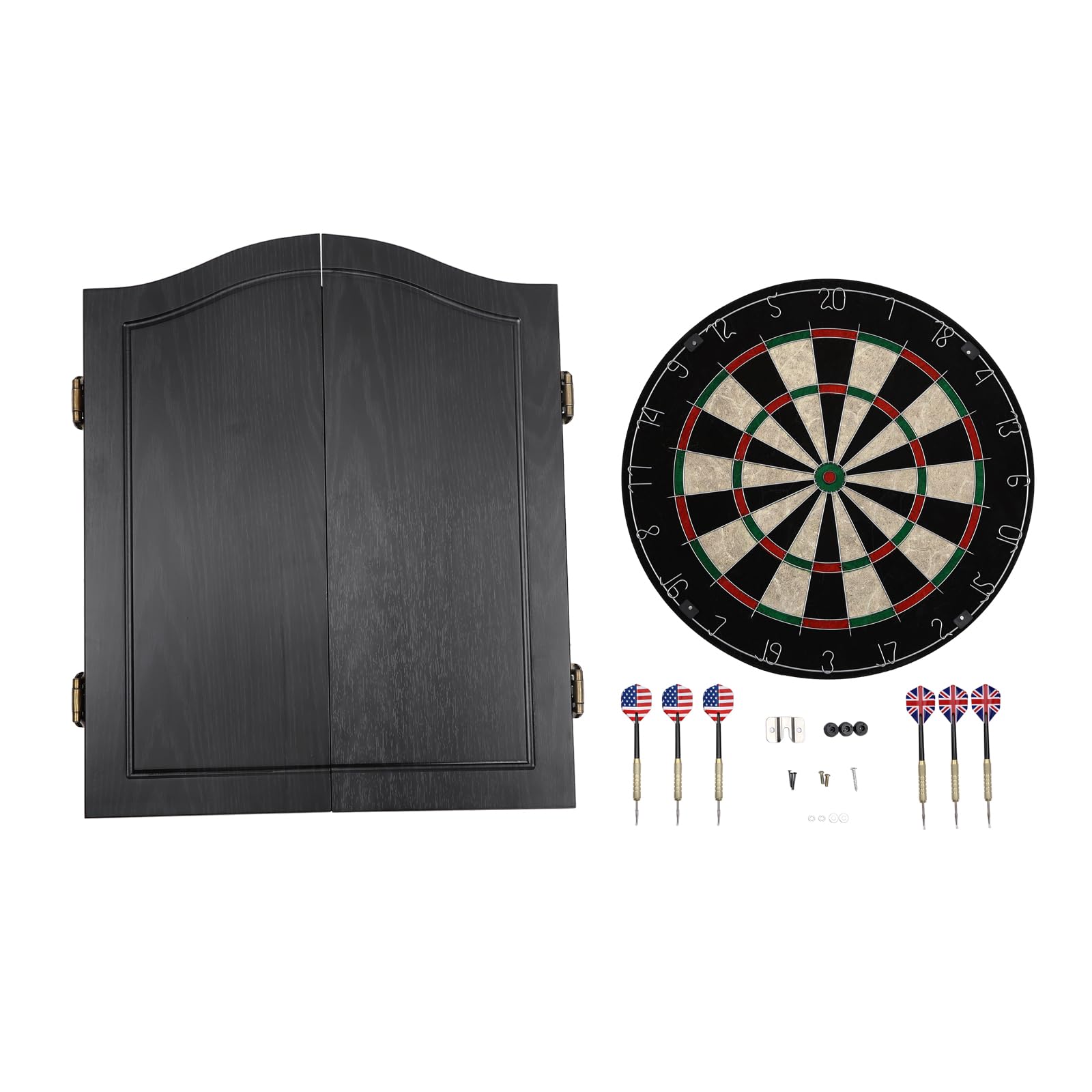 Classic Dartboard Cabinet Wall-Mounted Dartboard Storage Cabinet 40.15 * 21.25inch Dart Boards Set with Scoreboard and 6 Darts for Home Bar Club Office