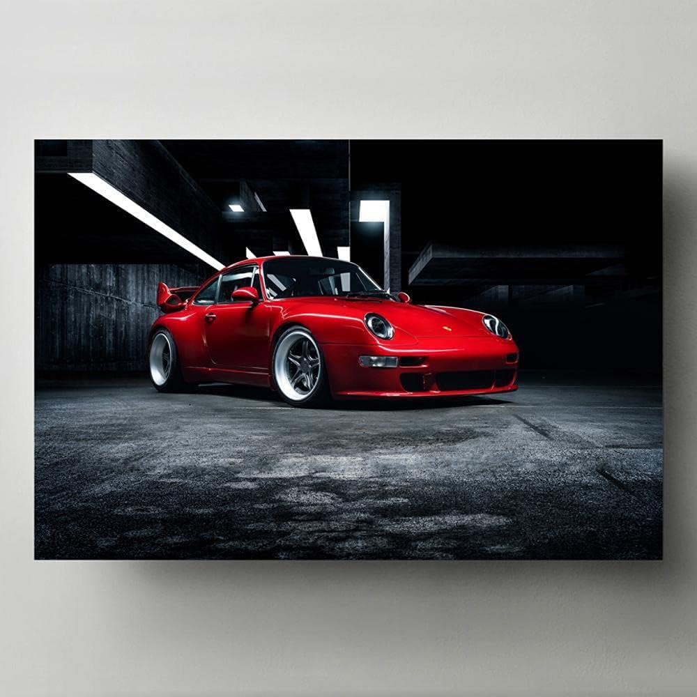 Amazon.co.jp: 絵画ポルシェ赤い車のスーパーカーのポスターリ