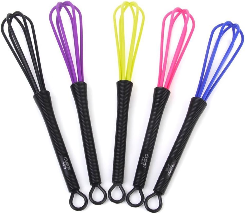 Tinksky 5pcs Plastic Whisk Whip Mixer Stirrer Whisk (Random Color)