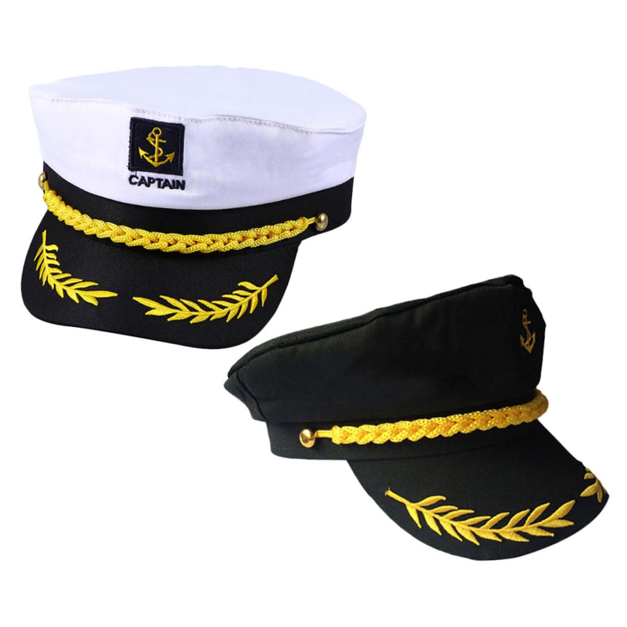 KOMBIUDA 4 Stück Verstellbare Kapitänsmütze in klassischem Design Matrosenhut mit Sonnenschutz für Erwachsene Yacht Party Cosplay und Outdoor Reisen