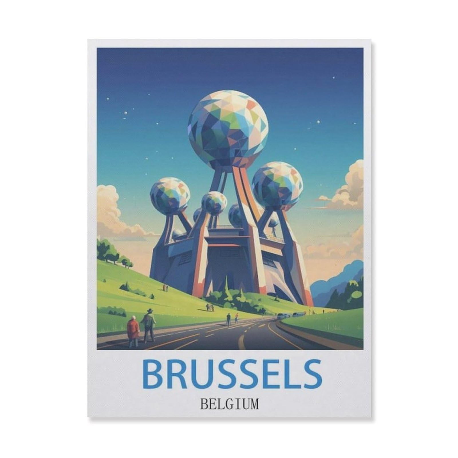 Metal Tin Sign，Brussels Belgium(30x40cm）
