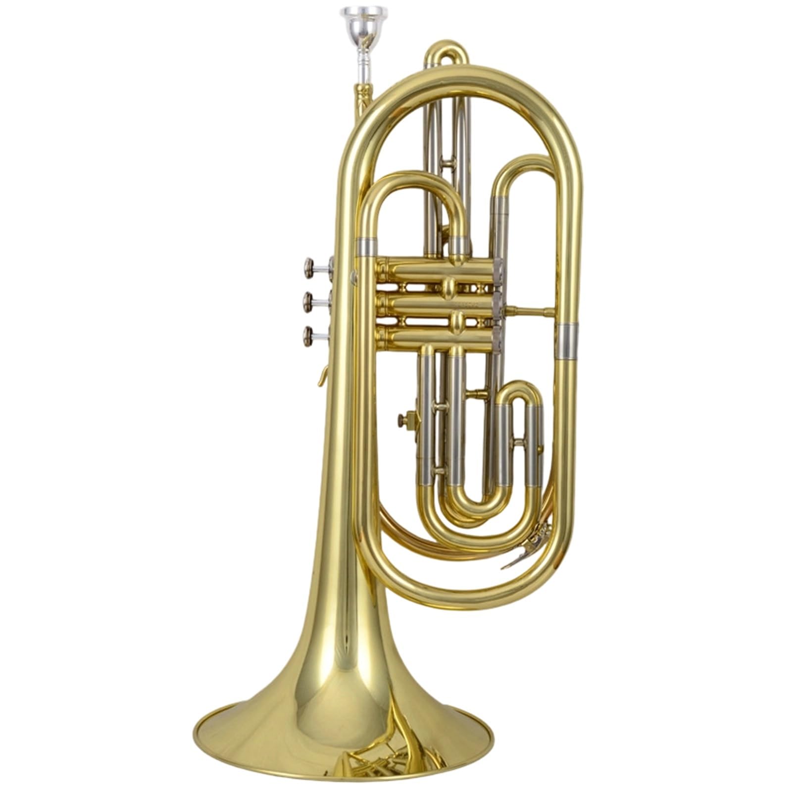Instrumentos De Trombón Trombón De Marcha Estándar Sib Tubo De Tono De Latón Blanco Chapado En Oro Niquelado Plateado(Silver)
