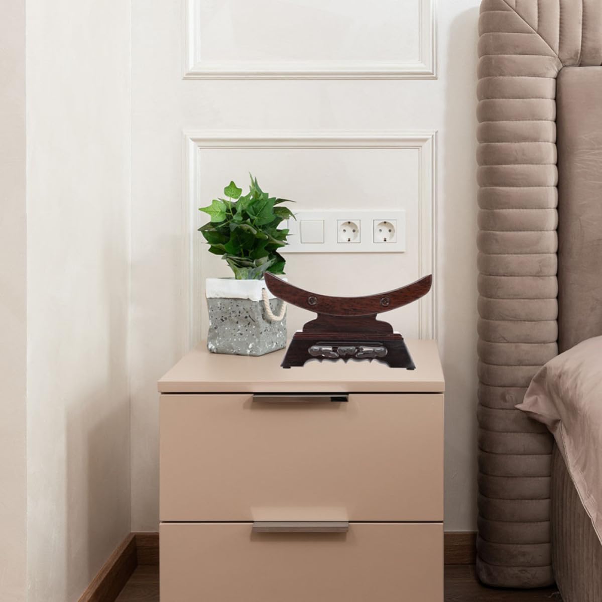 CLISPEED Soporte para Espadas Estante de Espadas Decorativo Madera de Palo de Rosa Portátil Superficie Lisa Soporte de Escritorio y Cuchillos