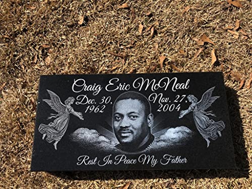 Legacy Headstones Heaven Collage Black Granite (With Free Photo!) 20 x 10 x 3