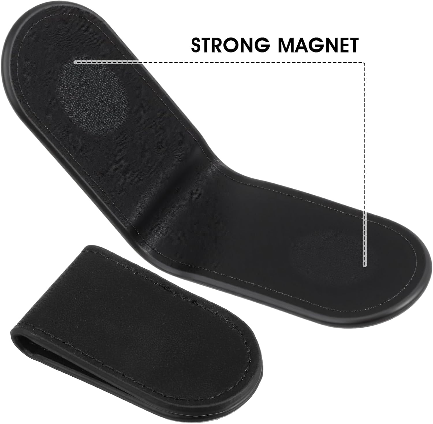 Slim Magnetic Money Clip Leather Business Card Holder Money Clip Wallet Pocket Cash Wallet for Men Black Christmas image 4