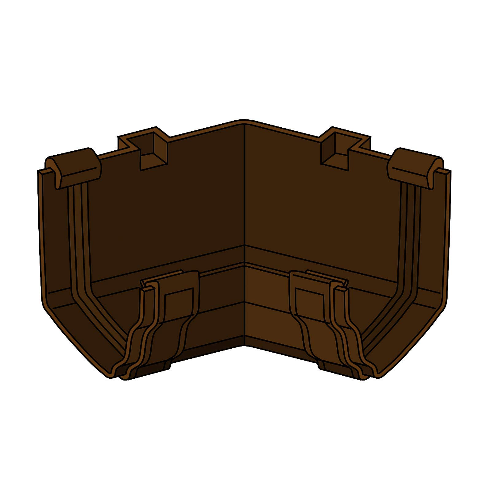 Truly Pvc Supplies Chocolate Brown Brown 135° Internal Corner Joint For Marley Classic Ogee Gutter Of Ultraframe Classic Conservatory Roof Guttering