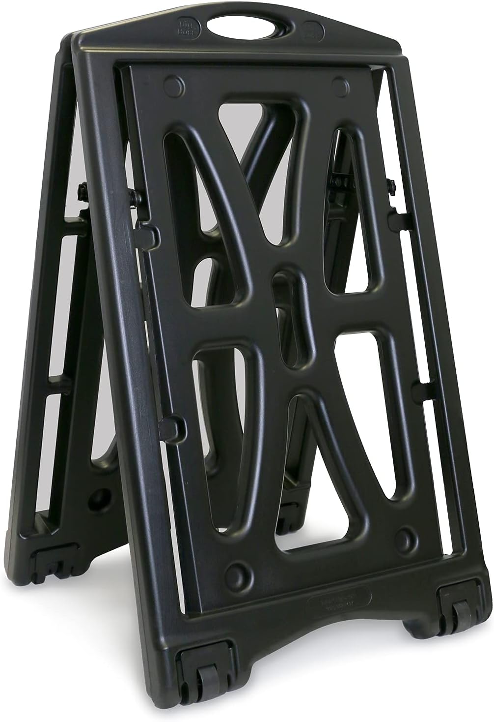 SmartSign Two-Sided BigBoss Sidewalk Sign Frame/A-Frame Sandwich Board for 36 x 24 inch Signs, Built-In Wheels, Thermoplastic, Black, Made in USA