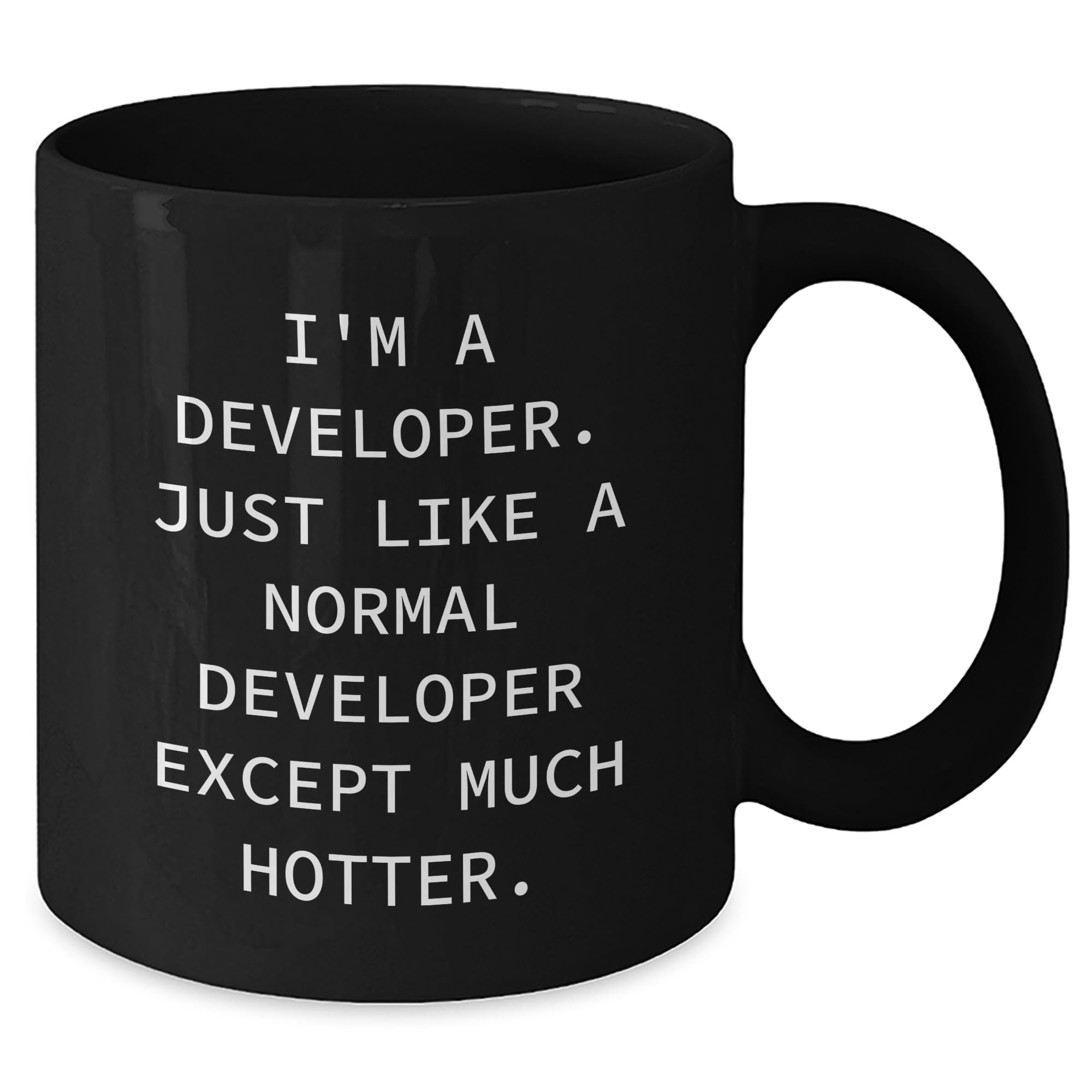 Developer's Hot Cup Gift, I'm A Developer. Just Like A Normal Developer Except Much Hotter., Black Coffee Mug, Christmas Unique Gifts from Friends or Family