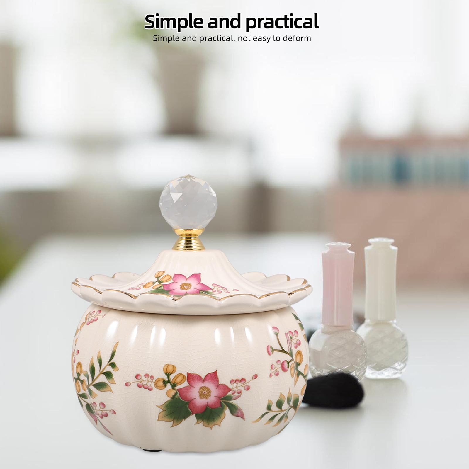 ULTECHNOVO Scatola per Gioielli Facile da Aprire e Chiudere in Ceramica Bianca Cristallo, Contenitore Decorativo Semplice per Natale e Anniversari per Anelli e Orecchini