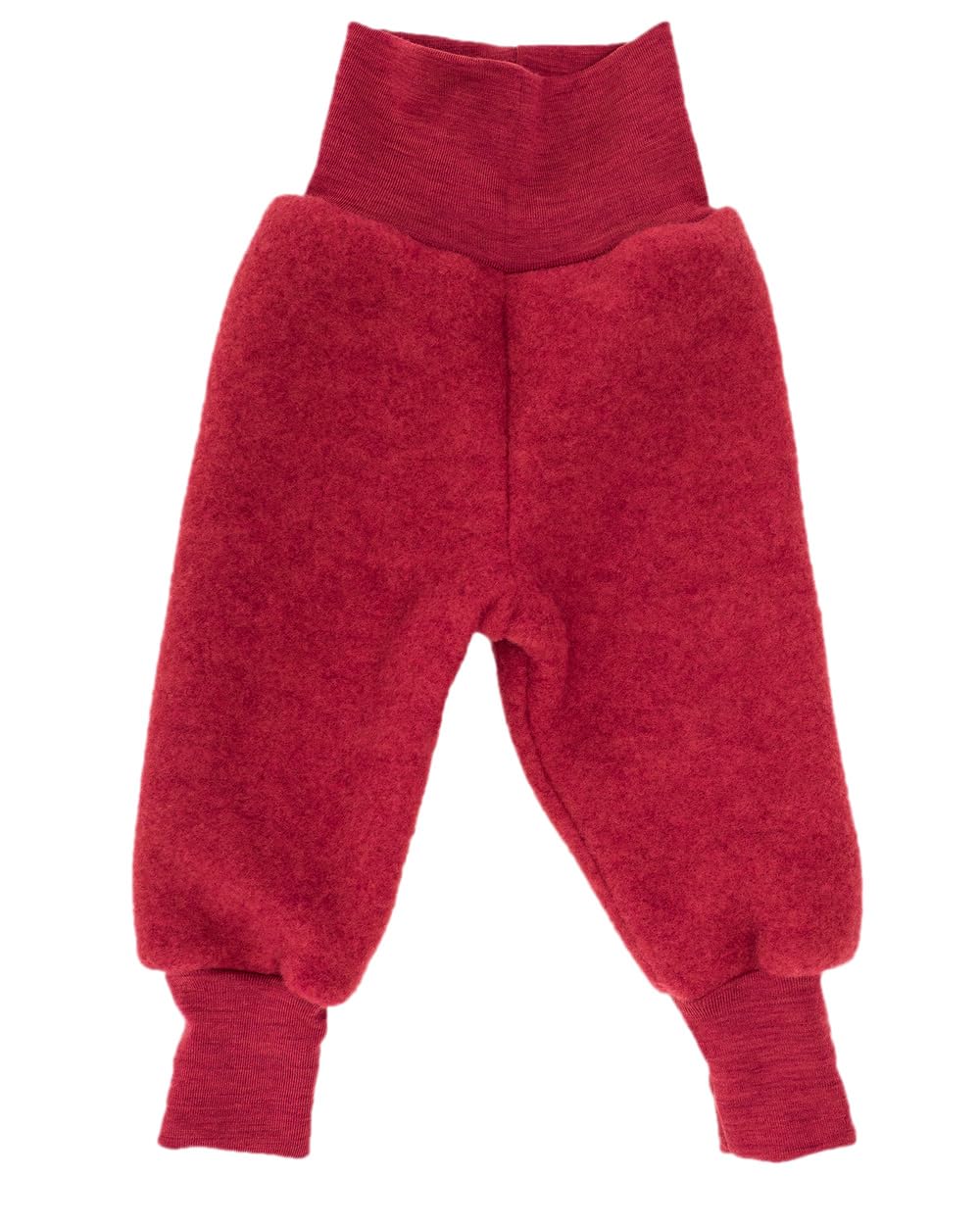 Baby Fleece Trousers 100% Virgin Wool Engel Natural with Navel Waistband, Jasper Melange, 74/80 cm