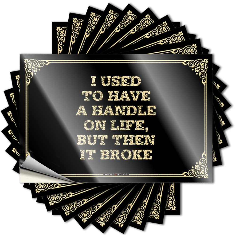 Funny Sticker Hard Feminist I Used to Have A Handle On Life, But Then It Broke for Billiard - Mimosa Easy Peel Removable(6X9CM)