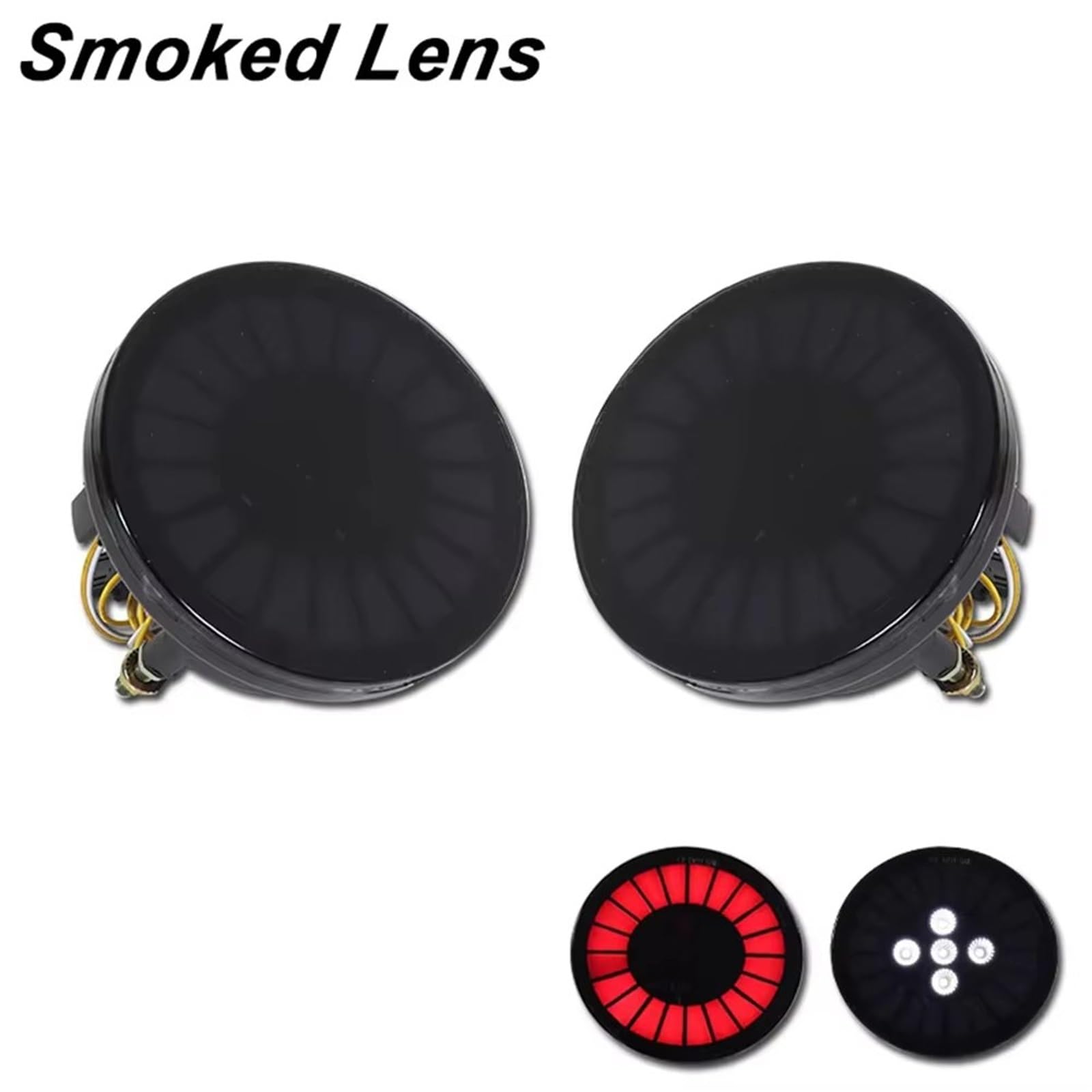 Generico Frecce Auto Per GMC Per Envoy Per Jimmy LED Rossi Paraurti Posteriore Riflettori Luci Posteriori Fendinebbia Bianco Retromarcia Riserva Indicatori di direzione(Smoked lens)