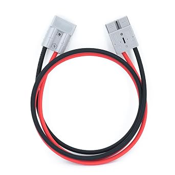 50 Amp Anderson Connector 8 AWG Cable 1M, 600V Double Head Grey Battery Quick Connector Jumper Wire Electric Forklift Plug for Truck and Forklift Battery Charging