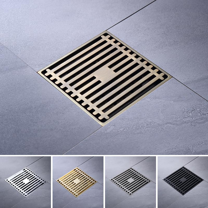 Chromowany odpływ podłogowy łazienkowy 100 x 100 mm kwadratowy bezwonny odpływ z osłoną prysznicową mosiężny syfon do użytku wewnątrz i na zewnątrz akcesoria łazienkowe skuteczne rozwiązanie drenażowe