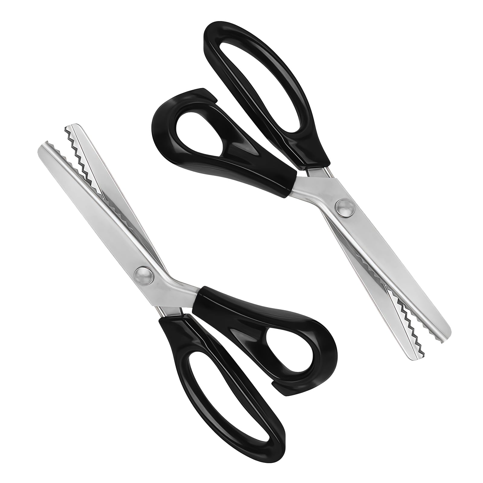 Pinking Shears for Fabric Sewing Scissors with Decorative Zig Zag Edge Handheld Dressmaking for Leather, Paper, Crafting, Quilting & Tailoring (2 Pack)