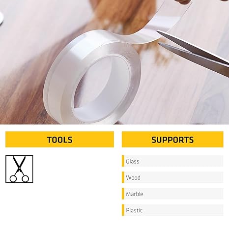 SIKA - Double Sided Tape - Sikabond Mammoth Grip IN - Heavy Duty - Multipurpose Removable Traceless Mounting Adhesive Tape for Walls/Home/Office - Strong Sticky Strips Grip Tape - Transparent 15mmx3m - Image 7