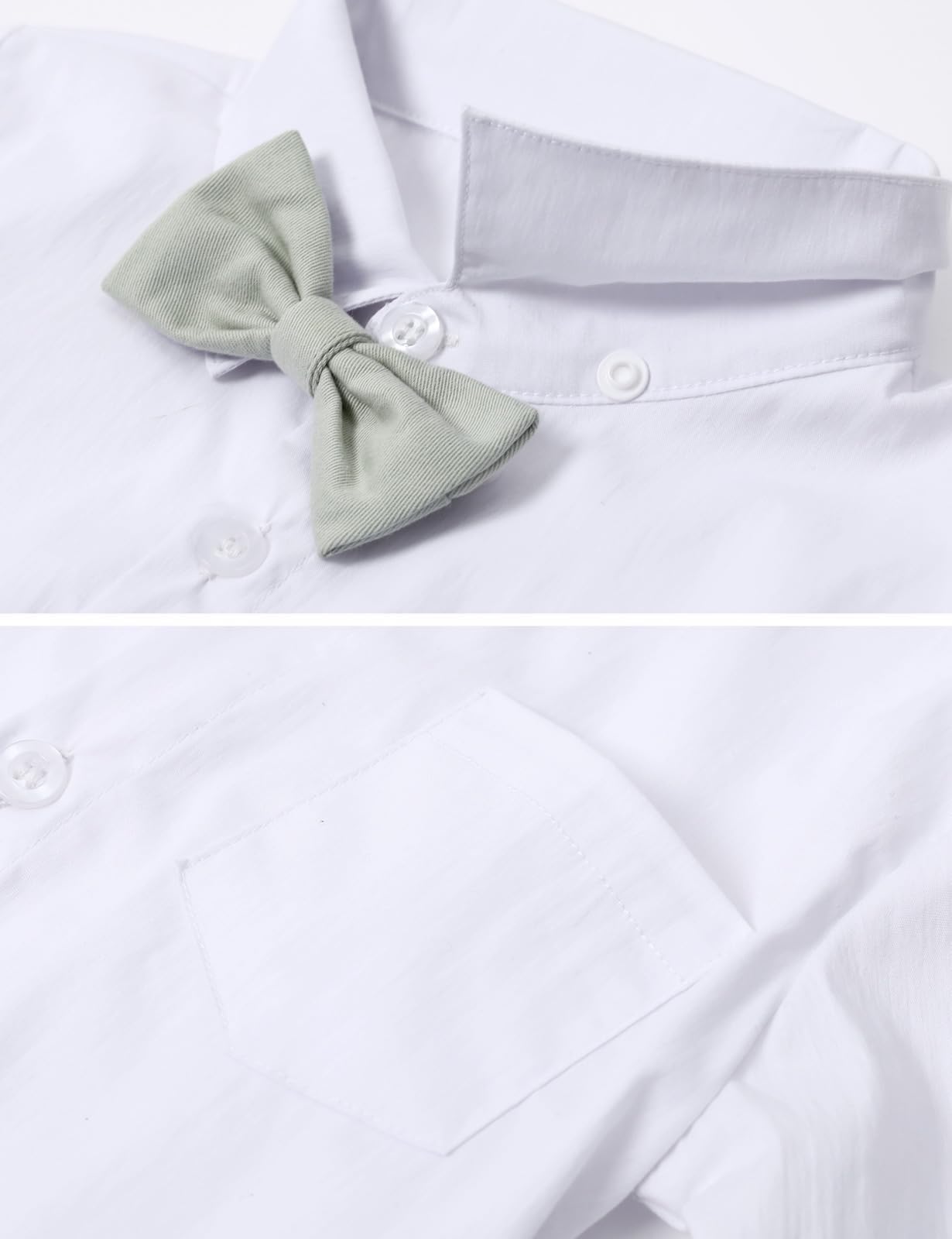 mintgreen Bébé Garçon Costumes 2PCS Pâques Formel Chemise Pantalon Nœud Papillon Bretelles Set 3-18 Mois