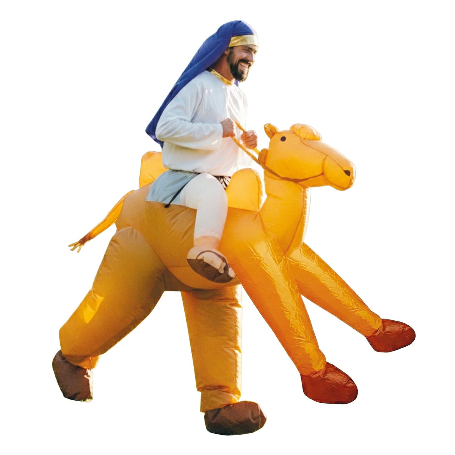 AirSuit® Disfraz de Camello Inflable | Traje Peculiar | Tamaño Adulto 160 a 190cm | Poliéster Cómodo | Resistente | Sistema de inflación Incluido | OriginalCup®
