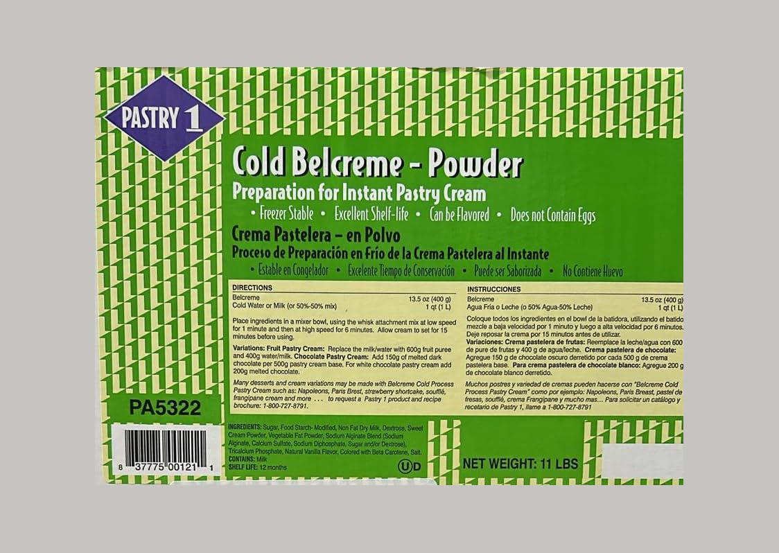 Instant Pastry Cream - Cold Belcreme Powder - 1 bag - 11 lb — view 2