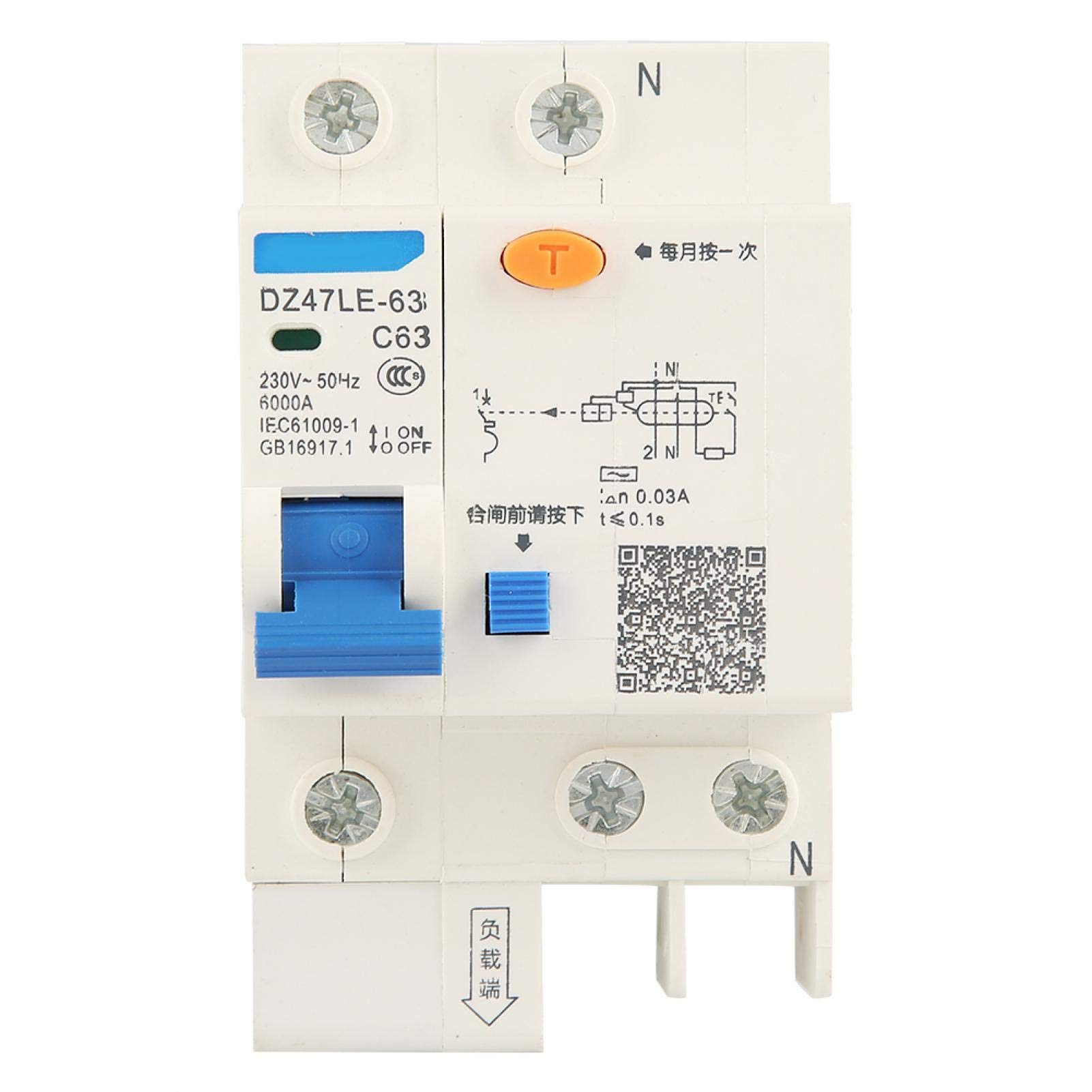 Interruttore automatico differenziale mini corrente residua ad alta sensibilità 230 V 63 A for la decorazione domestica