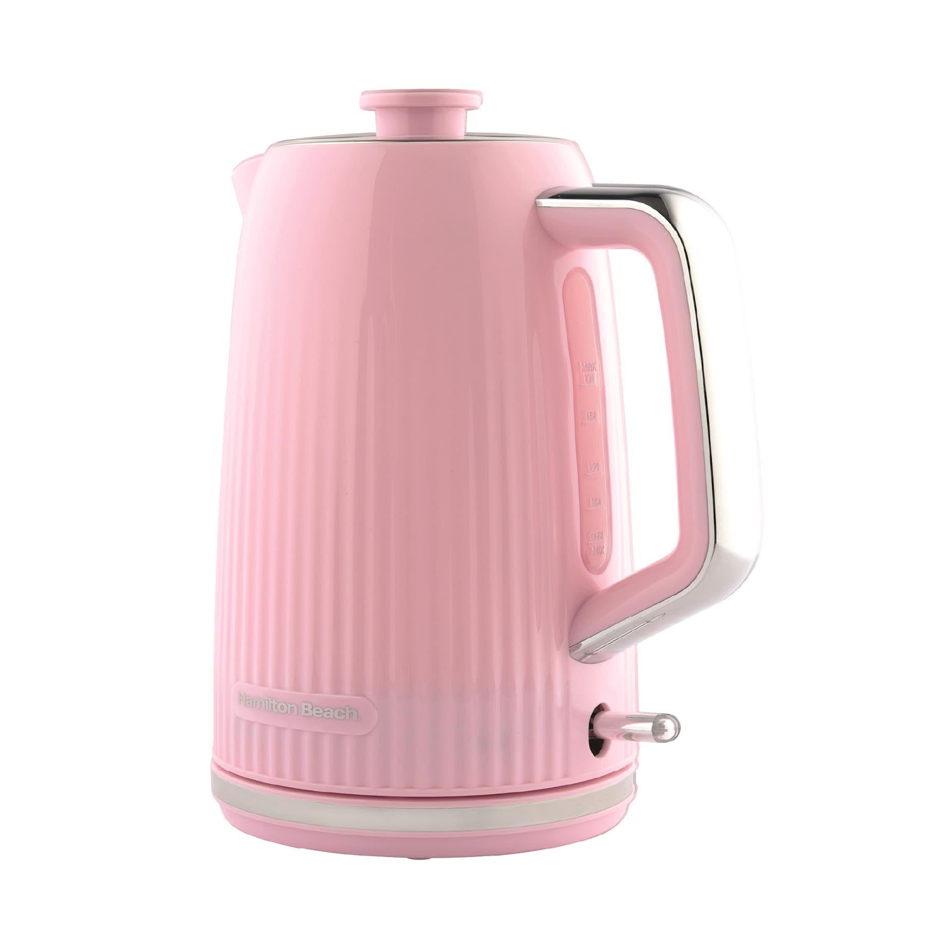 Hamilton Beach Electric Kettle, Miami, 1.7L, Boil Dry Protection, Auto Shut Off, Detachable Limescale Filter, 360° Swivel Base, Water Level Window, Flamingo Pink - HB3023F — image 1