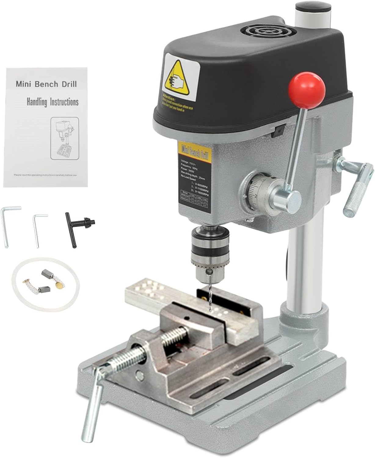 Portable Jewelry Drill Press,with Wrench - High340W,Adjustable Speed (0-16,000 RPM),Bench Top Drill Press Variable Speed,for Metal Wooden Jewelry DIY and Crafts Projects