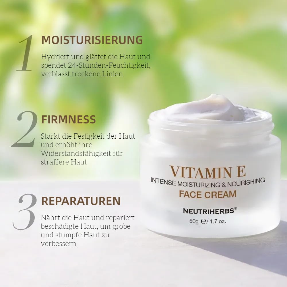 Neutriherbs Vitamin E Face Cream,Day and Night Facial Moisturizer for Women and Men Nourishing and Hydrating Fit for Sensitive Skin - Image 2