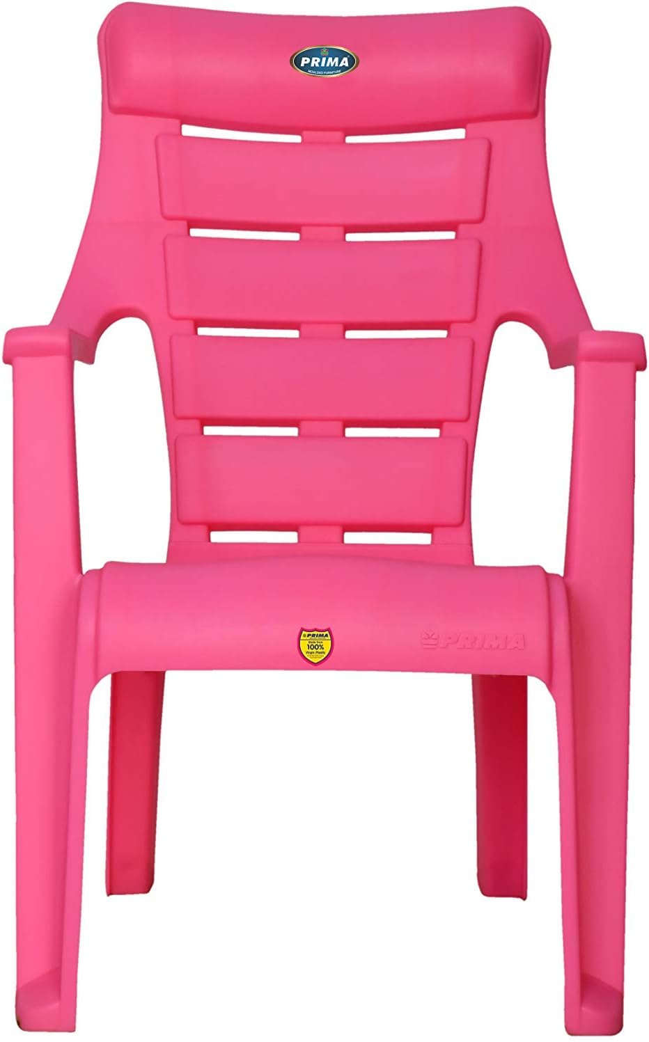 Prima Baby Plastic Chair 125 Modern and Comfortable with Backrest for Study | Play | Desk | Kids with Arms for Home/School/Dining for 2 to 6 Years Age,Pink